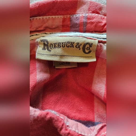 Roebuck & Co XXL men's short sleeved button-down plaid shirt, 100% cotton - Picture 6 of 6